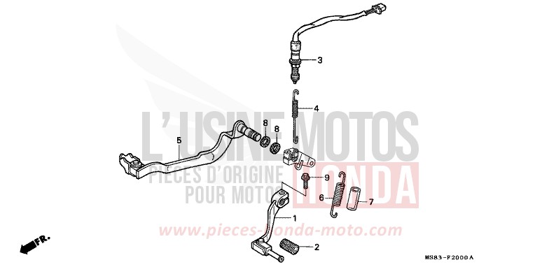 PEDAL von Africa Twin SHASTA WHITE (NH138H) von 1988